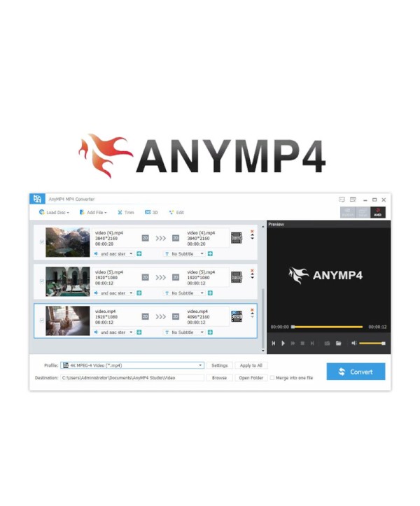 AnyMP4 MP4 Converter 1 Jahr / 1 Key GLOBAL